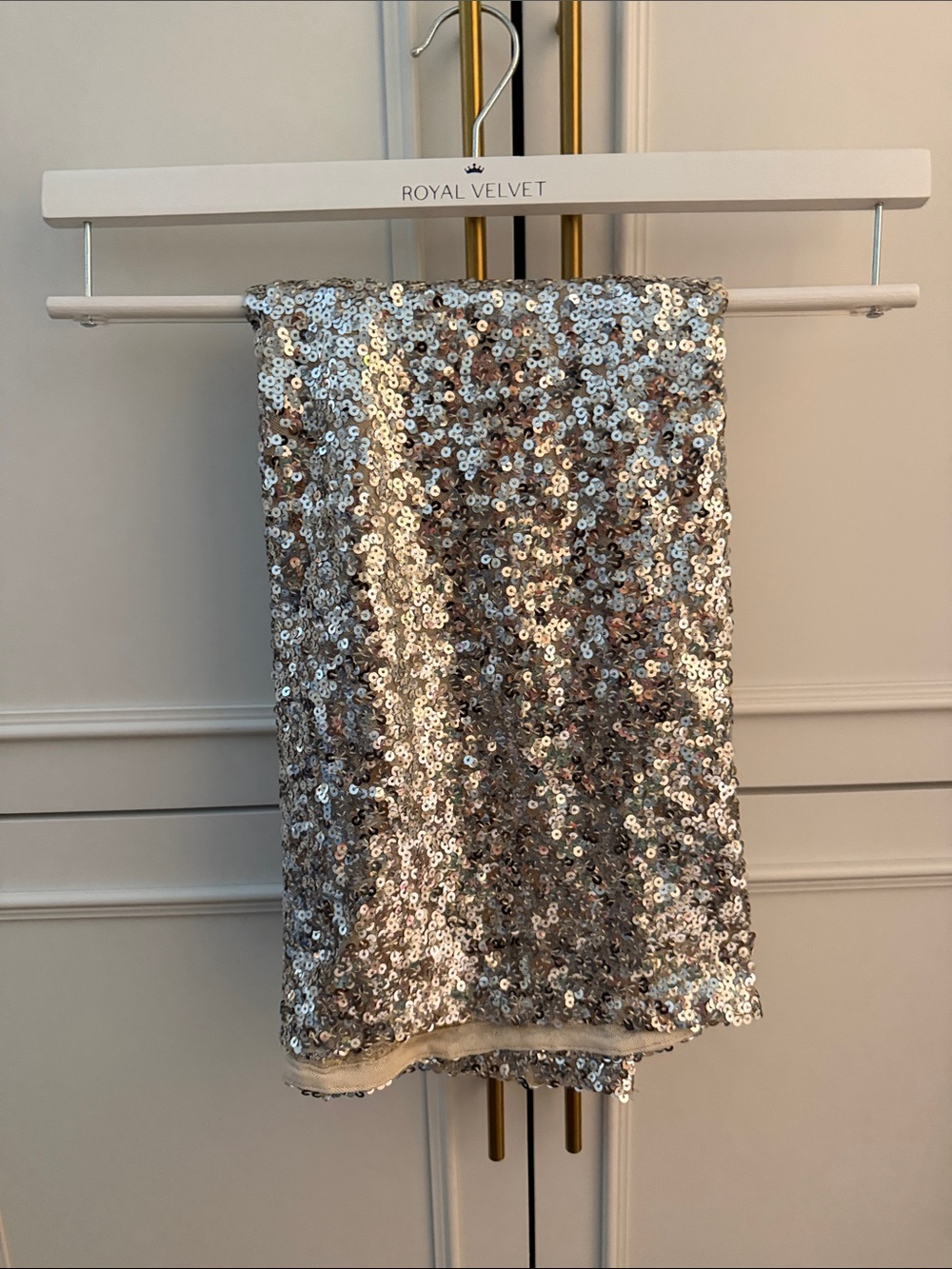 Silver Sequin midi Skirt